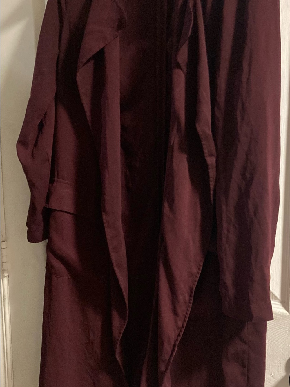 Dynamite Deep Plum Waterfall Trench Coat